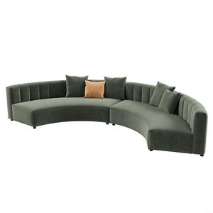 Sofá Curvo para Hotel con Espuma de Alta Densidad, Tela de Terciopelo, Diseño en Arco para Área de Recepción - Product Image 5