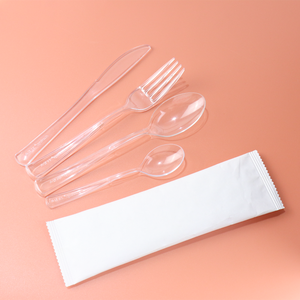 5.5g poids lourd <span class=keywords><strong>argent</strong></span> couverts jetable couteau en <span class=keywords><strong>plastique</strong></span> PS <span class=keywords><strong>fourchette</strong></span> et cuillère emballés individuellement couverts Kits couverts argenterie - Product Image 5