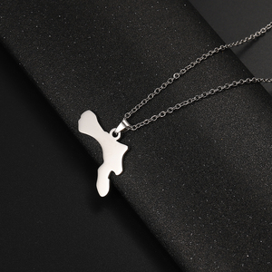 Collar de Cadena con Mapa de la Isla de Bonaire, Mar Caribe, en Acero Inoxidable, Chapado en Oro de 18K, Colgante de Bonaire, <span class=keywords><strong>Antillas</strong></span> Holandesas - Product Image 1