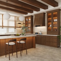 Gabinetes de Cocina de Diseño Vintage Aige con Cajones, Muebles de Almacenamiento, Conjuntos de Gabinetes de Isla, Gabinetes de Cocina Estilo Shaker Francés