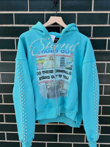 Sweat à capuche pour hommes, personnalisé, style streetwear, imprimé anime, grammage lourd, DTG, avec strass, graphique vieilli, délavé à l'acide, pour fabricants de vêtements - Product Image 3