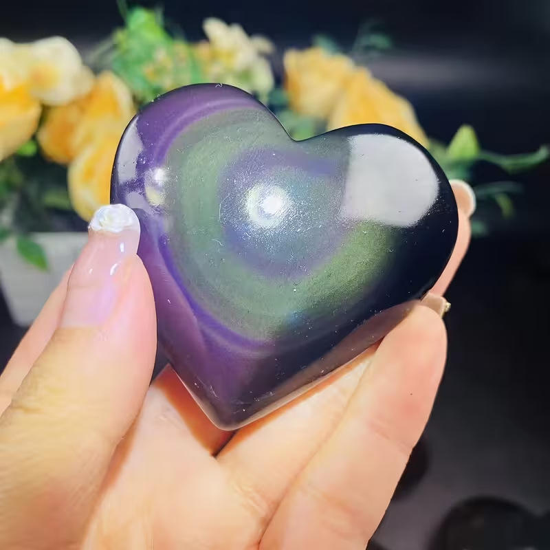 หัวใจคริสตัลโอปซิเดียนสีรุ้ง