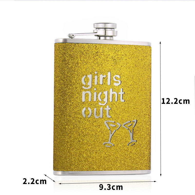 8oz golden glitter girl out