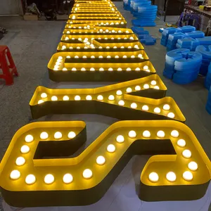 Shining Sign Custom Led Letters Marquee Letters Bulbs And Acrylic Wholesale Marquee Letters For Bar Party Business Outdoor