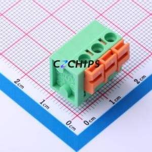 DB142V-5.08-3P-GN Spring Terminal Block Through hole Component (THT),P=5.08mm Connector 1x3P 5.08mm Green Through Hole - Product Image 1