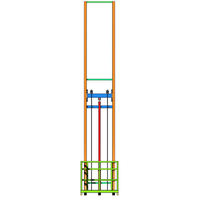 JINMEITE Monte-charge hydraulique robuste à rail de guidage pour entrepôt, plateforme de levage industrielle avec cage de sécurité 18m