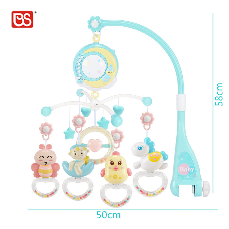 Мобиль для детской кроватки BS Toy, музыкальный проекционный кронштейн с поворотом на 360 градусов, с подвесной погремушкой