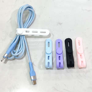 Wholesale <b>Elastic</b> Silicone Cable Ties Soft Adjustable Straps <b>Cord</b> Bundle Organizer Wrap Reusable Wire Management with Lock - Product Image 4