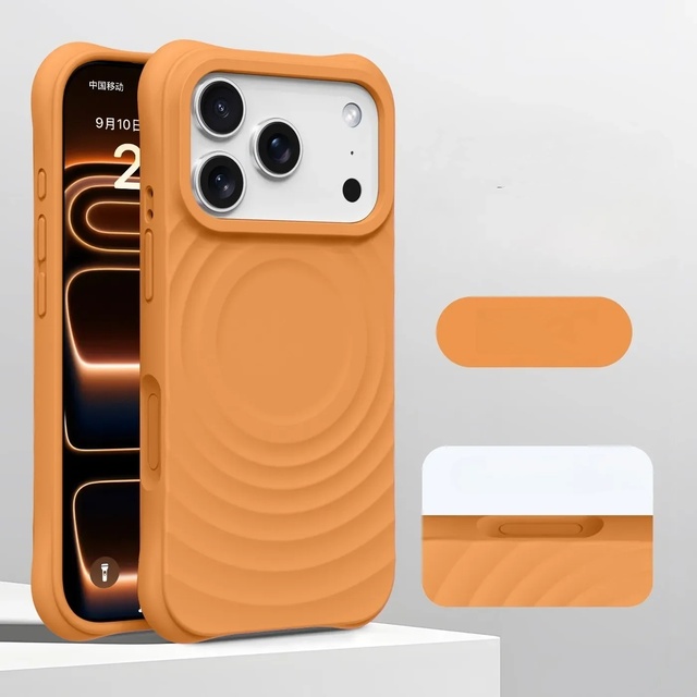Water Ripple Silicone for iPhone 17 Pro Max Magnetic Case Lens Protection 16 Pro Max 15 Pro 14 Shockproof Liquid Silicone Case