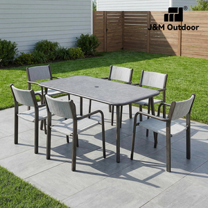 <span class=keywords><strong>Ensemble</strong></span> table et chaises de salon J&M Outdoor 6 places, léger et robuste, pour usage familial quotidien. - Product Image 1