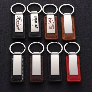 Promotional Gift Custom Embossed Logo Laser <b>Engraving</b> Car Keychain <b>Keyring</b> Pu Leather Keychain Metal Leather Keychain - Product Image 2