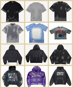 <span class=keywords><strong>Hoodie</strong></span> Pria Custom LOGO Vintage Distressed Boxy Fit Pullover 300Gsm French Terry Oversized Heavyweight Tanpa Tali Acid Washed - Product Image 3