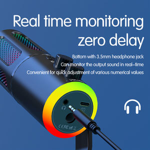 ไมโครโฟนไร้สาย SU8W แบบคอนเดนเซอร์ พร้อมไฟ RGB สำหรับพีซี เกม สตูดิโอ และไลฟ์สตรีมมิ่ง สำหรับพอดแคสต์ และไลฟ์สตรีมมิ่ง - Product Image 3