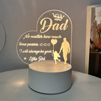 Lámpara de Escritorio LED Moderna con Ilusión 3D, Mini Lámpara Nocturna Acrílica de Dibujos Animados, Luz Blanca Cálida, Control Táctil, Funciona con Batería, para Dormitorio