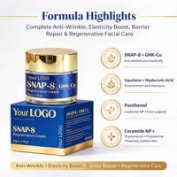 SNAP-8 GHK-Cu Niacinamide Kolagen Peptida Regeneratif Krim Wajah Pengencang Penghalang Kelembapan 50ml untuk Perawatan Kulit Harian