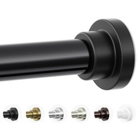 Tringle télescopique noire en acier inoxydable, couleur naturelle, pour rideau de douche, support de penderie et séchage de vêtements pour chambre à coucher