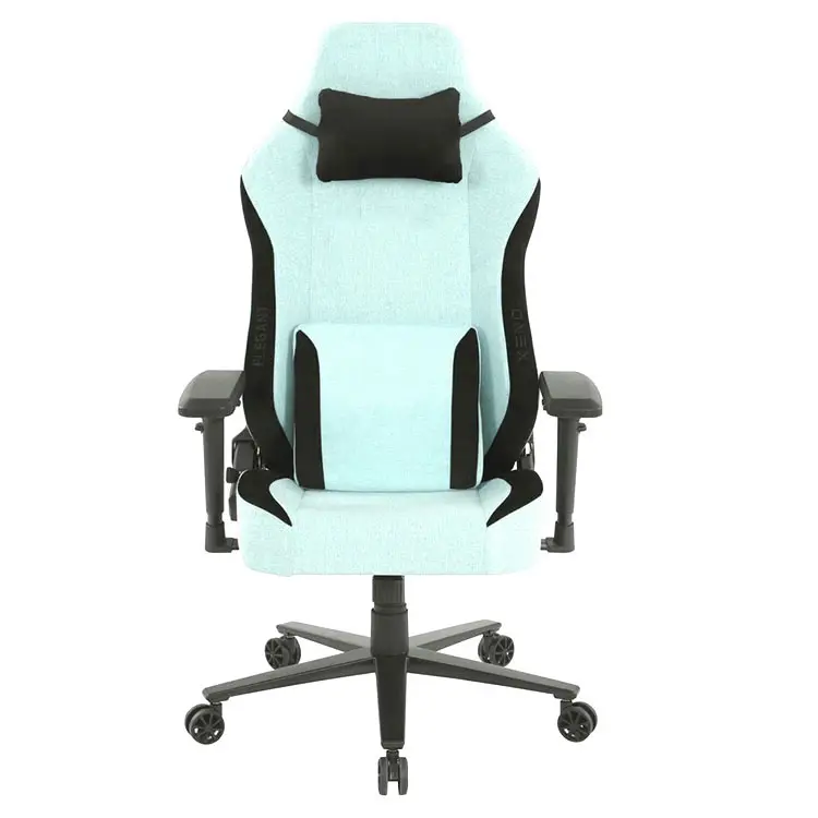 Luxury Heavy Duty Evo Memory Foam Headrest Gaming Chair Breathable Fabric Silla Gamer Light Blue Ergonomic Gaming Chair for PC