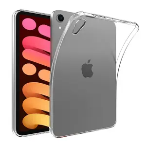 Sarung Tablet Silikon TPU Lunak Bening Kristal, Penutup Belakang Sangat Tipis untuk Apple iPad Mini 6 2021