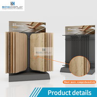 Présentoir pliable portable en bois pour échantillons de parquet, palette de couleurs, support de présentation à feuilles tournantes pour salle d'exposition