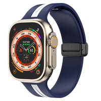 Magnet ordner Schnalle Silikon Uhren armband für Apple Watch Ultra 49mm 45mm 44mm Gummi Uhren armband