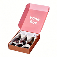 Boîte à vin personnalisée 3 6 bouteilles, boîtes à vin pliables de luxe, emballage cadeau avec logo personnalisé