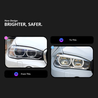 Conjunto de faros delanteros LED Angel Eyes premium para BMW X5 F15 2014-2018 con señal de giro dinámica DRL, Plug and Play, piezas de automóvil