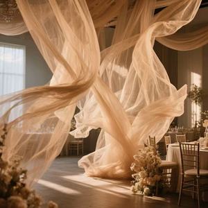 Mesh Table Runner Curtain American Net Lawn Wedding Arch Decoration Tulle Birthday Party <strong>Background</strong> Chiffon Fabric None - Product Image 1