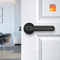 Serrure de porte intelligente Tuya avec empreinte digitale double face en option, application mobile BLE, serrure de porte numérique d'entrée