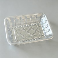 Transparante diepvriesverpakkingen, blisterverpakkingen, wegwerp plastic bakjes voor vers vlees, fruit, vis en diepvriesproducten.
