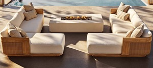 Conjunto de Sofá de Teca Impermeable para Exteriores, Muebles de Jardín Resistentes al Agua, Sofá de Madera Sólida para Patio o Villa - Product Image 4