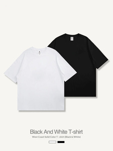 T-shirt tendance de marque américaine de la côte ouest, couleur unie, nouvelle collection été 2026, en coton peigné 220g, à manches courtes - Product Image 2