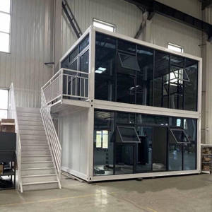 Casa Contenedor <span class=keywords><strong>de</strong></span> Acero <span class=keywords><strong>de</strong></span> 20 pies, 2 Pisos, Estándar <span class=keywords><strong>de</strong></span> Exportación, con Sala <span class=keywords><strong>de</strong></span> Estar Moderna, Diseño Prefabricado para Oficina - Product Image 3