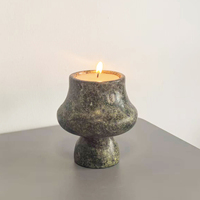 Porte-bougie et brûleur d'encens en pierre naturelle durable, fait main en Chine, en marbre vert de forme irrégulière, décoration d'intérieur, Pâques