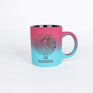 隔离釉杯可爱陶瓷杯带手柄餐具瓷器双色星座 - Product Image 3