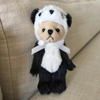 Llavero de Peluche Suave de Oso Navideño Festivo con Vestido Rojo, Regalo Empresarial
