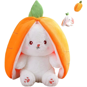 Хит продаж, плюшевая кукла с клубникой, морковным Кроликом, подушка, милый фруктовый кролик, пасхальные плюшевые игрушки для детей, хлопок - Product Image 2