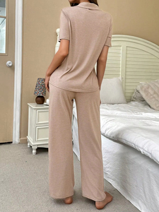 Custom <strong>Summer</strong> Modal Sleepwear Notched Collar Cotton <strong>Pyjamas</strong> Women Short Sleeve Bamboo Pajamas Sets <strong>for</strong> Women - Product Image 3