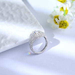 Anillo Cristiano de Moda en Plata de Ley 925 de Alta Calidad, Chapado en Oro Blanco de 18K, con Moissanita y Perla de Agua Dulce, Gran Venta - Product Image 4