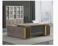 Bureau de direction en bois en forme de L, design moderne, classique, luxueux, durable, avec fixation murale