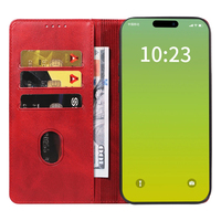 Funda Tipo Cartera de Cuero PU Premium para iPhone 15 Plus - Funda con Soporte para Teléfono, Ranuras para Tarjetas, Cierre Magnético y Carcasa Antigolpes