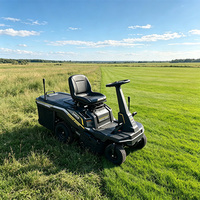 Tondeuse autoportée à essence 7,5 CV, 24 pouces, 223 cm³, démarreur électrique, bac de ramassage 150 L, compacte pour l'entretien des propriétés