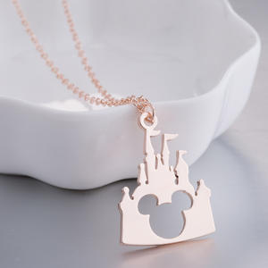 Collana con Ciondolo Iniziale a Forma di Castello per Bambini in Acciaio Inossidabile, Catena Figaro Vintage in Oro, Argento e Oro Rosa, Resistente allo Sbiadimento - Product Image 6