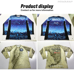 Camisas de Pesca de Manga Larga con Patrón Personalizado de Espina de Pescado, Camuflaje Azul y Rojo, de Secado Rápido y Protección UV de Alta Calidad - Product Image 6