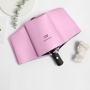 Custom Logo Portable Ring Handle Vinyl <b>Sunscreen</b> Foldable Wholesale Sunny Rainy Sun Capsule Folding Small Mini Pocket Umbrella - Product Image 6
