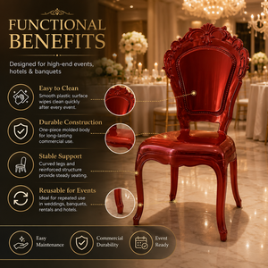 Silla Apilable de Alta Calidad para Hotel, Modelo PC <span class=keywords><strong>Claret</strong></span> Royal Princess Bella, Ideal para Bodas, Banquetes y Eventos - Product Image 5