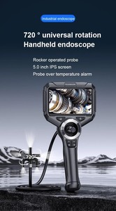 กล้องเอนโดสโคปอุตสาหกรรมแบบหมุนได้ 720 องศา สำหรับตรวจสอบท่อรถยนต์ กล้องตรวจสอบท่อระบายน้ำ พร้อมจอ 5 นิ้ว - Product Image 2