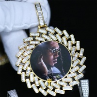 Hip hop — collier médaillon à mémoire de forme, bijoux ronds à sublimation, pour hommes, image personnalisée, 38mm 45mm pendentif photo