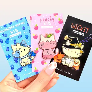 Pin Enamel kerah keras lembut lencana Anime emas lucu logam grosir kustom pabrikan pin Enamel kerah kuat