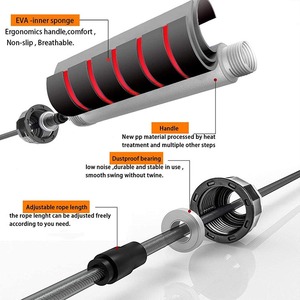 Cuerda para Saltar <span class=keywords><strong>con</strong></span> Rodamientos de Bolas y Material de PVC, Longitud Ajustable para Entrenamiento de Gimnasio de Alta Intensidad, Fitness y Quema de Grasa - Product Image 6
