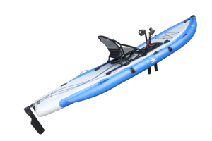 Kayak pliant de matériel de système d'alimentation de bateau de pédale d'aviron <span class=keywords><strong>gonflable</strong></span> de Vicking pour la dérive et la pêche avec la pédale d'entraînement de pied PVC Kano - Product Image 4